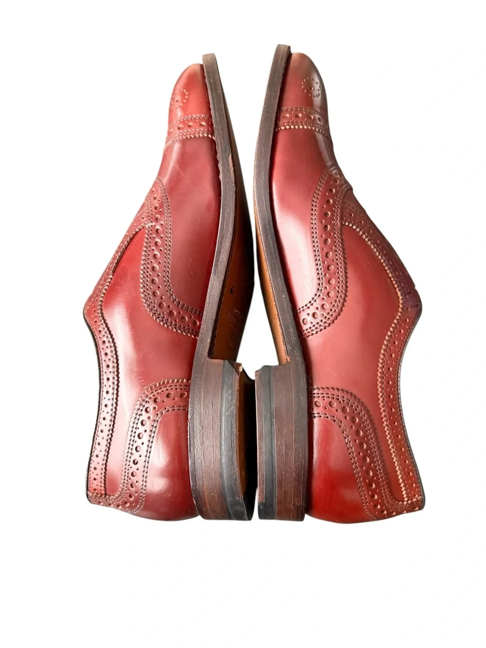 Allen Edmonds Strand Oxblood Leather Oxford Brogue Dress Wingtip Men’s Size 9.5